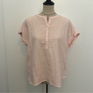 Caslon Cotton Gauze Henley Top